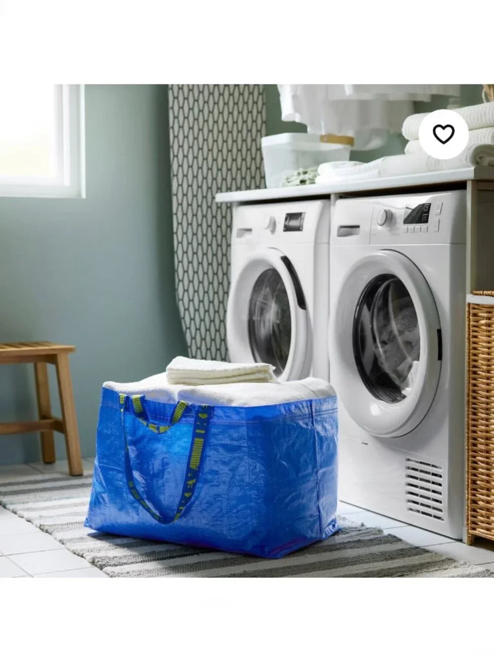 Lot of 5 IKEA FRAKTA Oversized Blue Shopping/Laundry Tote Bags